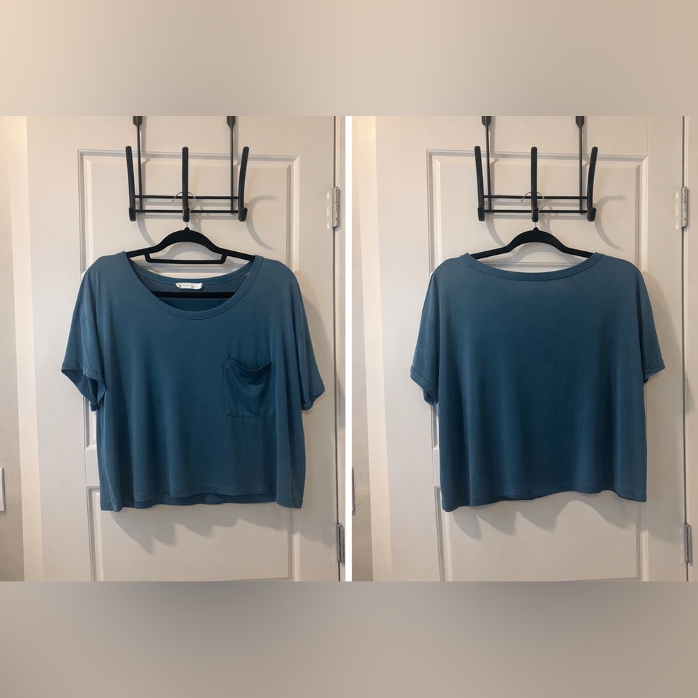 Lush Teal Short Sleeve Top